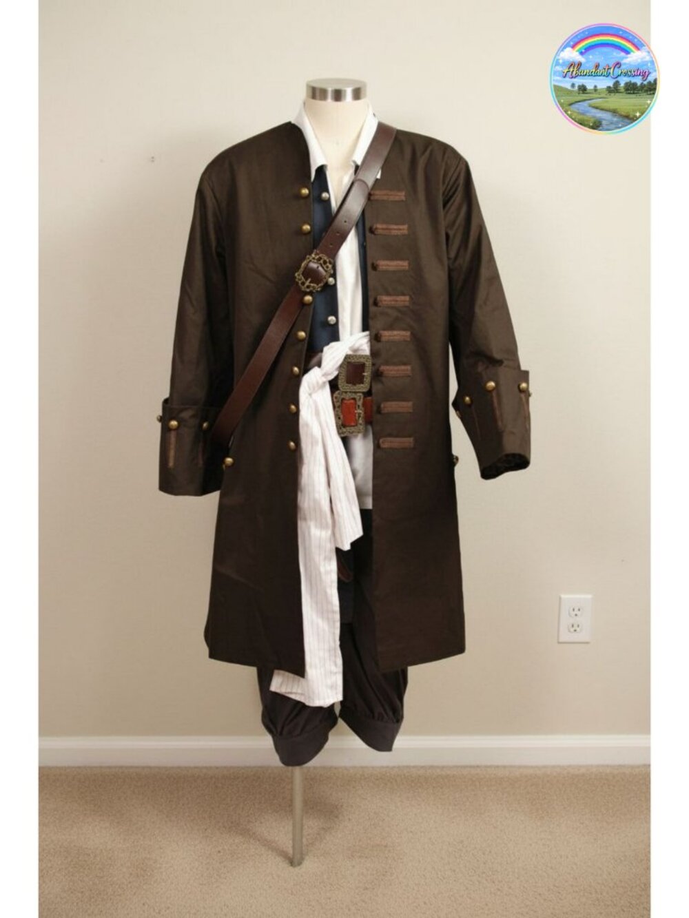 Cosplaysky Men's Pirate Costume Full Set Jack Sparrow Halloween Cosplay Outfit